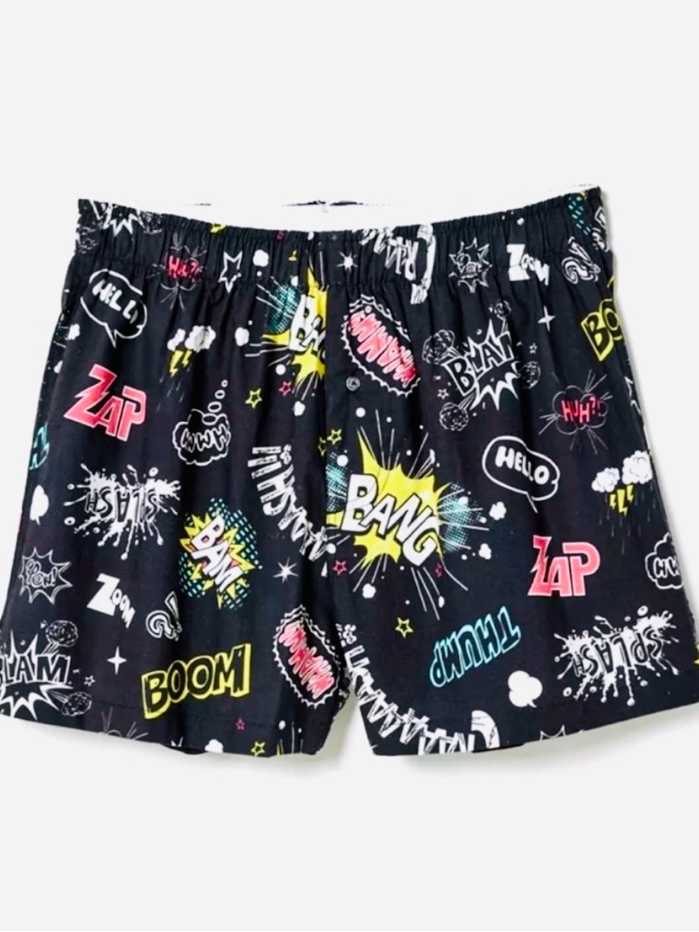 Urban Outfitters Black Cotton Boxer Shorts M Comic Graphic Print